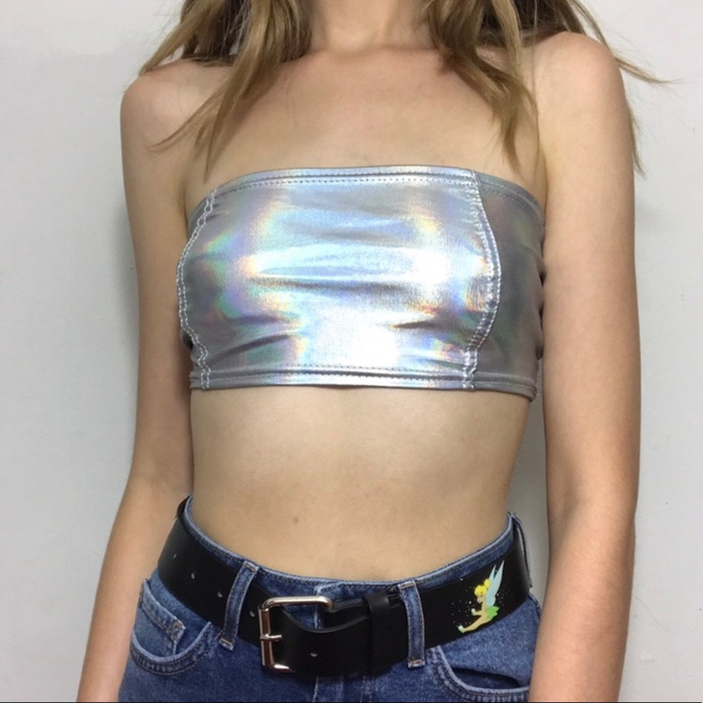 Boohoo Silver Crop Top